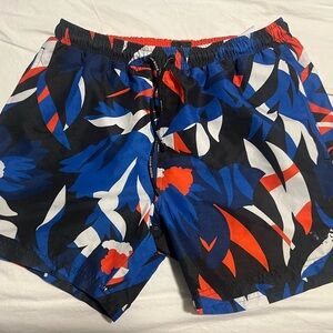 Hugo Boss Black, Blue, and Orange Swim Trunks